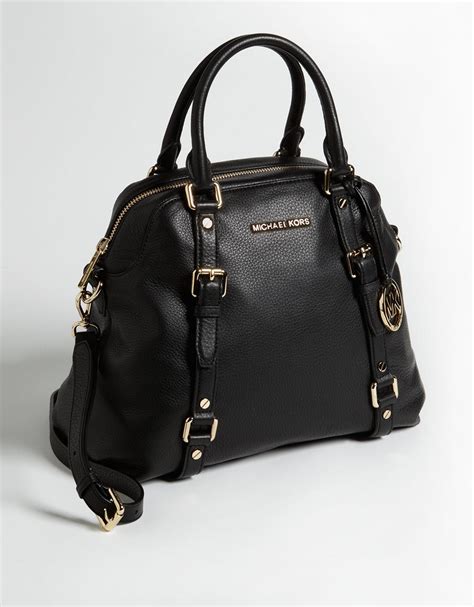 michael kors black soft leather handbag|michael kors opened satchel purse.